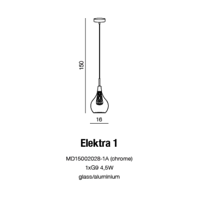 Lampa wisząca ELEKTRA 1 AZ1687