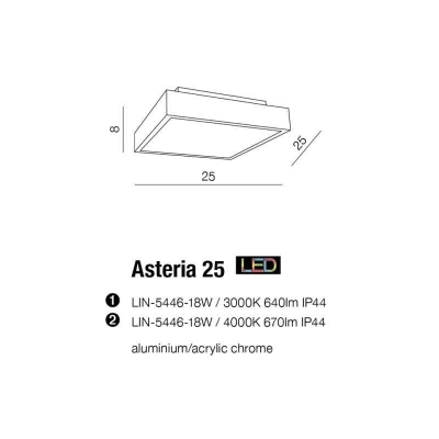 Plafon ASTERIA 25 AZ2478 4000K IP44 AZZARDO