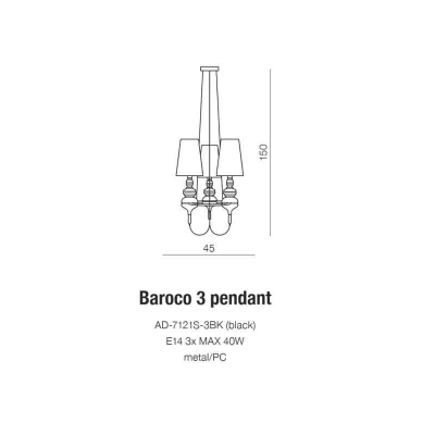 Lampa wisząca BAROCO 3 PENDANT AZ2163AZZARDO