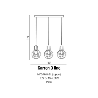 Lampa wisząca CARRON 3 LINE AZ2141 AZZARDO