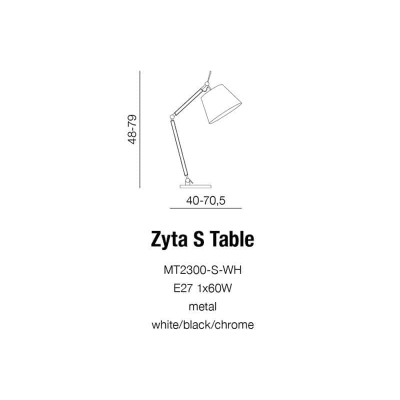 lafabryka.pl Lampa stołowa ZYTA S TABLE black AZ1848+AZ2597 śr.20cm AZZARDO