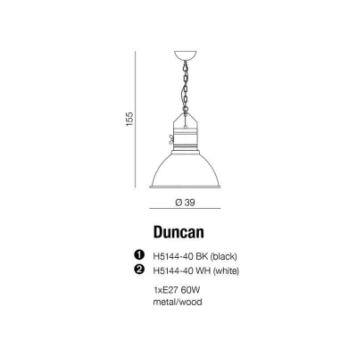 Lampa wisząca DUNCAN BLACK AZ1884