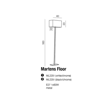 Lampa podłogowa MARTENS FLOOR WHITE AZ1528+AZ1560
