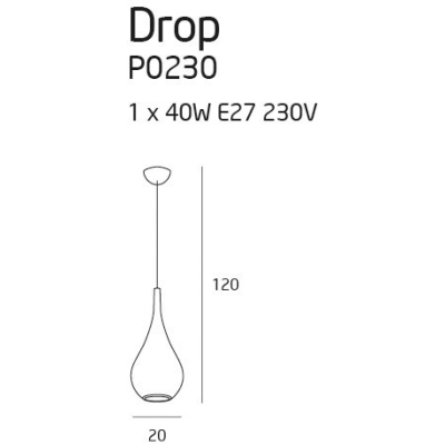 Lampa wisząca DROP P0230 chrom MAXlight