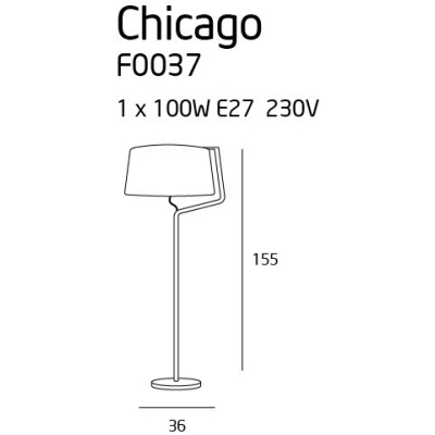 Lampa podłogowa CHICAGO F0037 chrom MAXlight