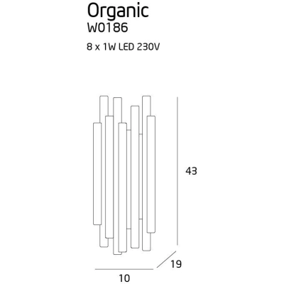 Kinkiet ORGANIC W0186 chrom MAXlight