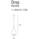 Lampa wisząca DROP P0233 czarna MAXlight