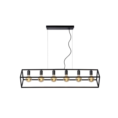 lafabryka.pl Lampa wisząca 6xE27 black FABIAN 00425/06/30 Lucide