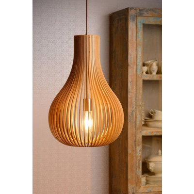 BODO - Lampa wisząca - Ø 38 cm - E27 - Light wood 01400/38/72 Lucide
