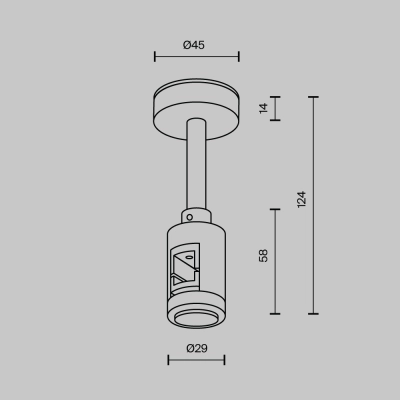 Mocowanie sufitowe Short 78mm z wejściem zasilania Flarity TRA156C-B1-BS Maytoni