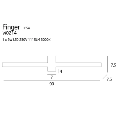 lafabryka.pl Finger W0214 kinkiet biały IP54 MaxLight