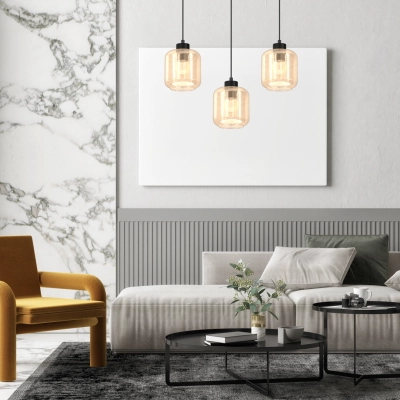 lafabryka.pl Lampa wisząca SOMBRA AMBER 3xE27 MLP8371 MILAGRO