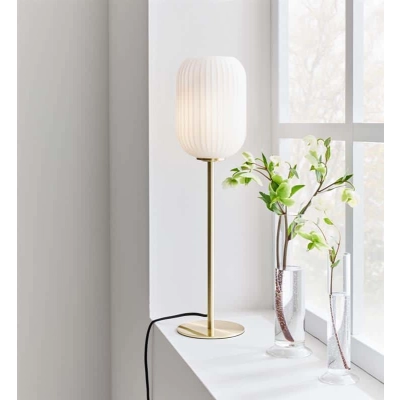 lafabryka.pl Lampa stołowa CAVA Table 1L Brushed Brass/White 108251 Markslojd