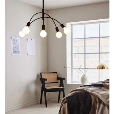 lafabryka.pl Lampa wisząca CYGNUS Pendant 5L Black 108286 Markslojd