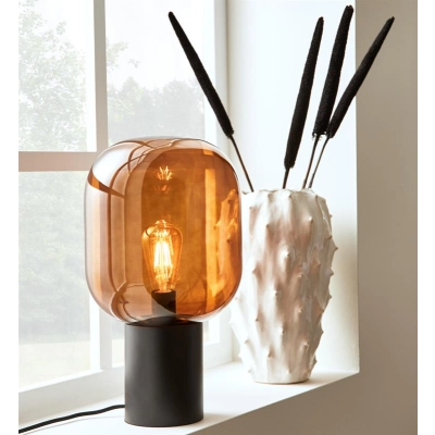 lafabryka.pl Lampa stołowa BROOKLYN Table 1L 44cm Black/Brown 108294 Markslojd