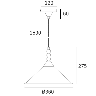 Lampa wisząca ASHFORD P01517BK CosmoLight
