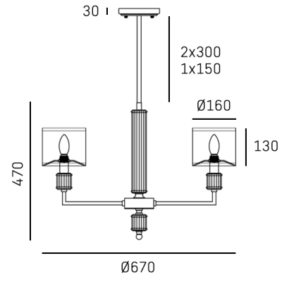 Lampa wisząca SUTTON P06692BR-WH CosmoLight