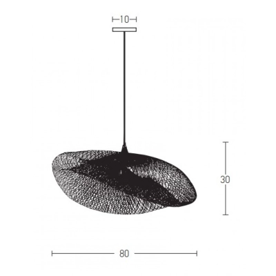 19108 PENDANT LIGHT 1XE27 BAMBOO BLACK Zambelis Lights