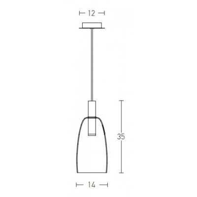 1965 PENDANT LIGHT GLASS 7W SMOKE GRAY Zambelis Lights