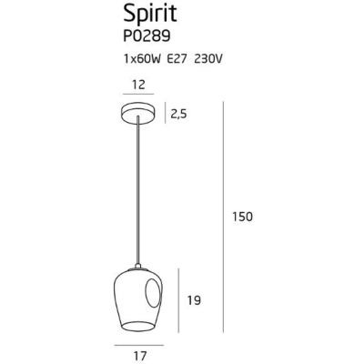 Spirit 1 smoky grey lampa wisząca P0289 MaxLight
