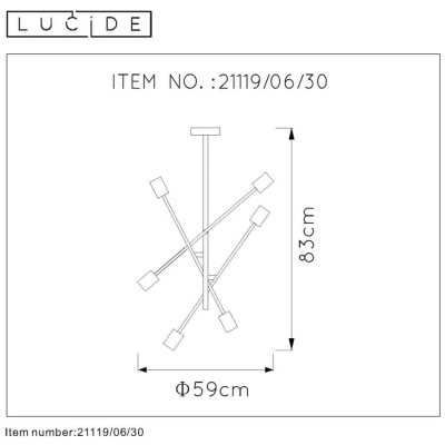 LESTER - Lampa wisząca - E27 - Black 21119/06/30 Lucide