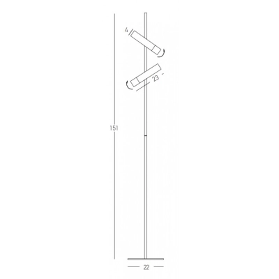 22032 FLOOR LED LAMP 7W 3000K SANDY BLACK - GOLD METAL - ALUMINIUM Zambelis Lights
