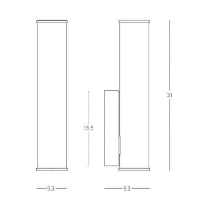 22087 LED WALL LIGHT 7W 3000K ALUMINIUM IP44 Zambelis Lights