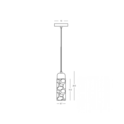 25417 PENDANT LIGHT 1xGU10 MAX 10W NATURAL STONE - BROWN WOOD Zambelis Lights