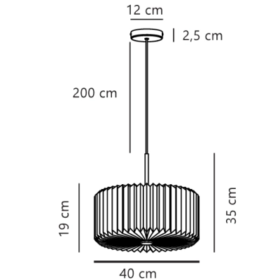 Lampa wisząca Vivienne 40 – w stylu japandi - 2612223003 Nordlux