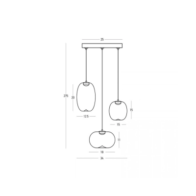 VITRO 2613 PENDANT LED LINE LIGHT 11W 3000K SMOKED GREY GLASS GLASS - BLACK MATT Zambelis Lights