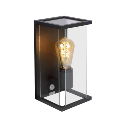 lafabryka.pl Kinkiet z czujnikiem CLAIRE 1xE27 IP54 Anthracite 27883/11/30 Lucide