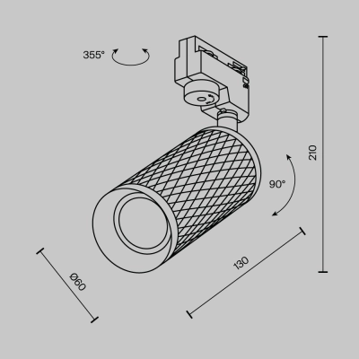 Lampa szynowa Focus Design Unity GU10 1x10W TR011-1-GU10-G Maytoni