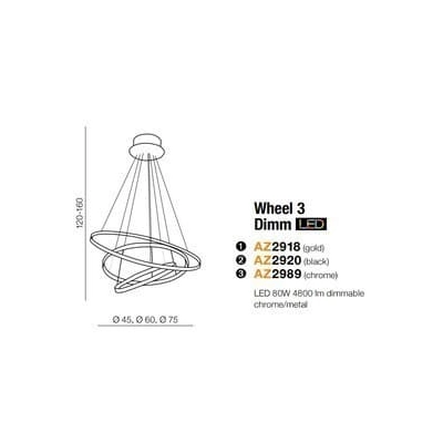 Lampa wisząca WHEEL 3 AZ2989 AZZARDO