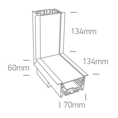 Recessed LED Linear Profiles 38152RL/W/C ONE LIGHT