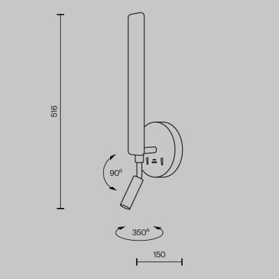 Lampa ścienna (kinkiet) Combo MOD214WL-L8B3K1 Maytoni