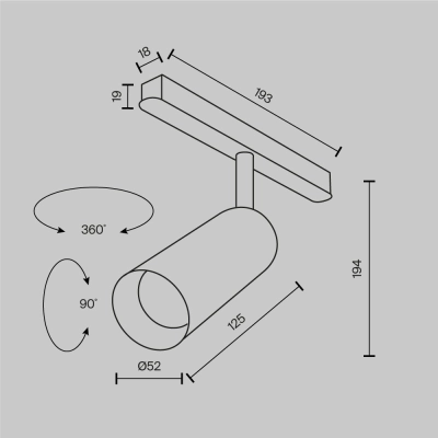 Lampa szynowa Focus Led Exility 4000K 12W 24° TR032-2-12W4K-S-W Maytoni
