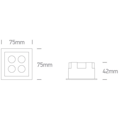 Oprawa podtynkowa The Mirror Dark Light Range 50110H/B/W ONE LIGHT