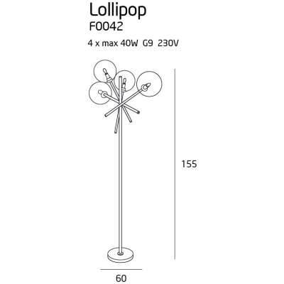 Lollipop lampa podłogowa F0042 MaxLight