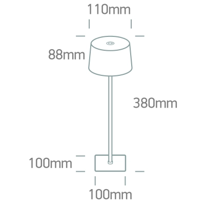 BLACK 3,5W WW TABLE LAMP RECHARGEABLE USB SOCKET IP54 DIMMABLE 61082/B ONE LIGHT