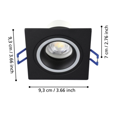 CAROSSO-Z Oprawa wpuszczana LED 5W RGB+TW kwadratowa czarna Smart Home 900763 EGLO