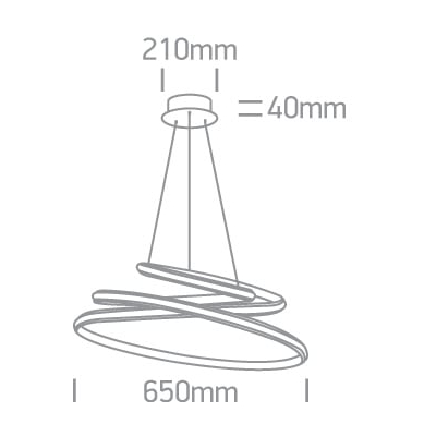 lafabryka.pl Lampa wisząca LED Pendant Rings 63046A/B ONE LIGHT 65cm ONE LIGHT
