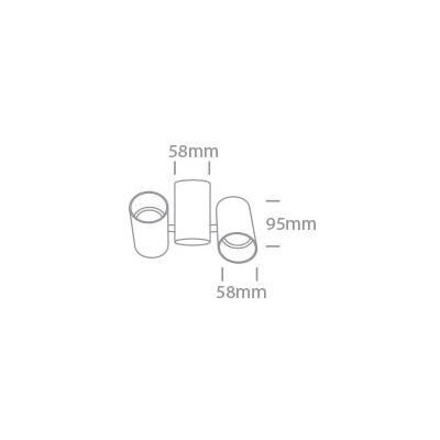 65205E/B BLACK GU10 2x10w DARK LIGHT One Light