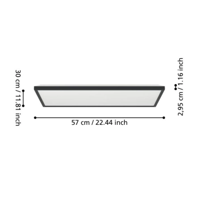 ROVITO-Z oprawa sufitowa Plafon LED 57x30cm IP44 RGB+TW Czarny prostokątny 901469 EGLO