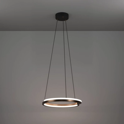 MEZZOMONTE Lampa wisząca LED CCT / ściemnialna Brąz Ø48cm 901826 EGLO