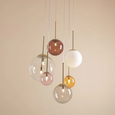 LAMPA WISZĄCA BOSSO 6 RING MULTICOLOUR 1119K40_R Aldex