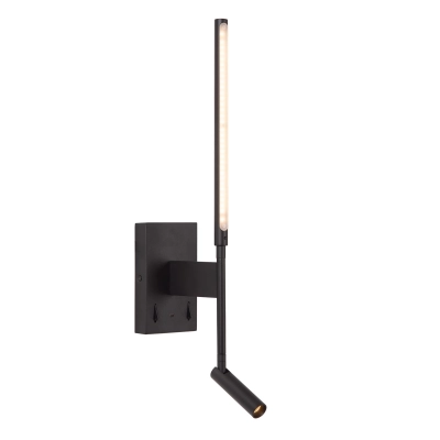 FINAN - Kinkiet - LED - 1x6W+1x3W 2700K - Z punktem ładowania USB - Czarny 68210/09/30 Lucide