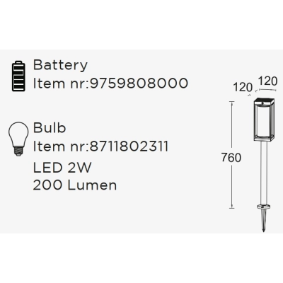 Lampa stojąca FLAIR SOLAR 6988802012 LUTEC