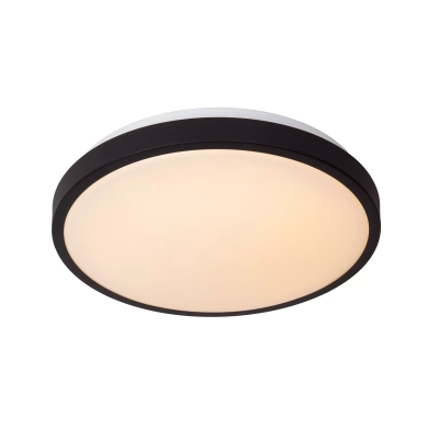 DASHER - Lampa sufitowa - Ø 34,8 cm - LED - 1x18W 2700K - IP44 - Czujnik ruchu i dzień/noc - Czarny 79110/35/30 Lucide