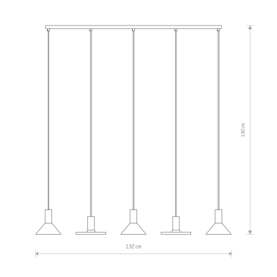 lafabryka.pl Lampa wisząca HERMANOS V black-solid brass 8032 Nowodvorski