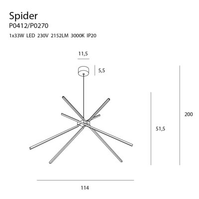 lafabryka.pl SPIDER P0412 LAMPA WISZĄCA MaxLight